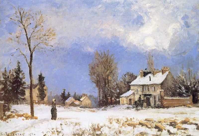 Camille Pissarro Snow housing France oil painting art